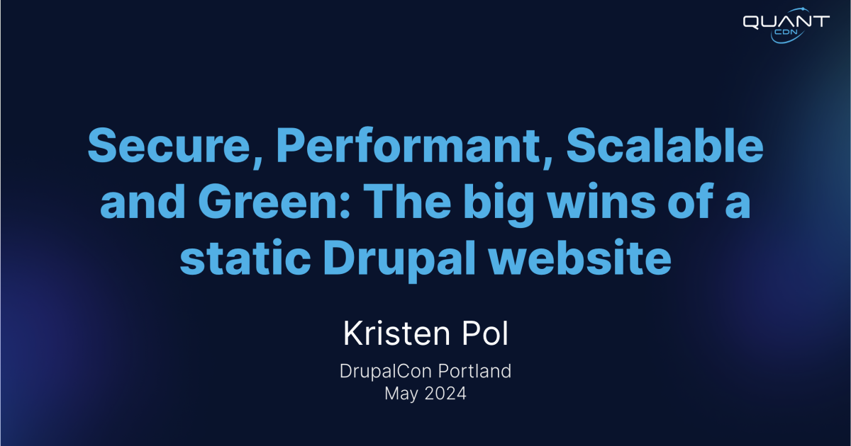 Join us at DrupalCon Portland 2024 to talk about static Drupal websites