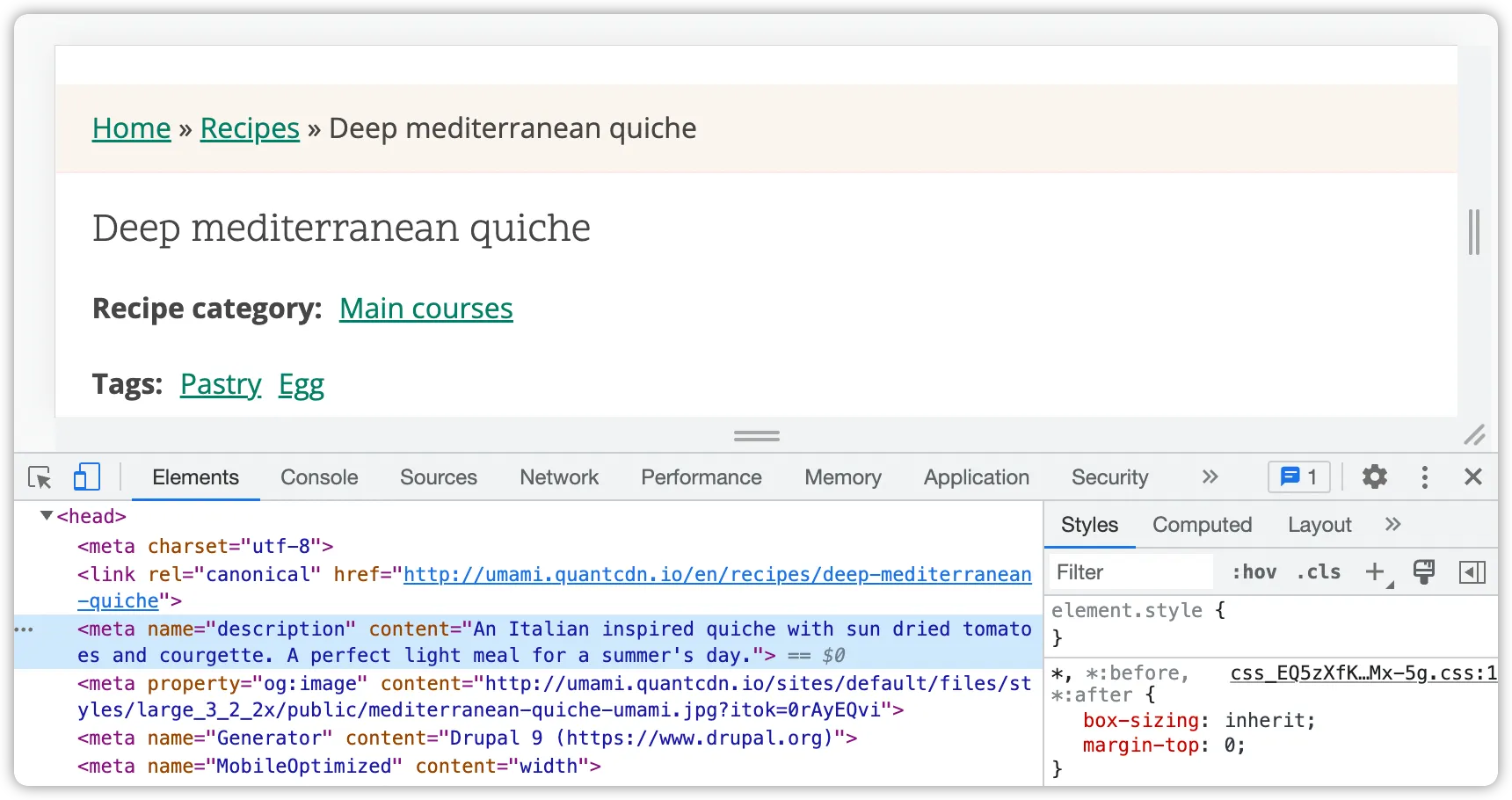 Quant Search Example Meta Description