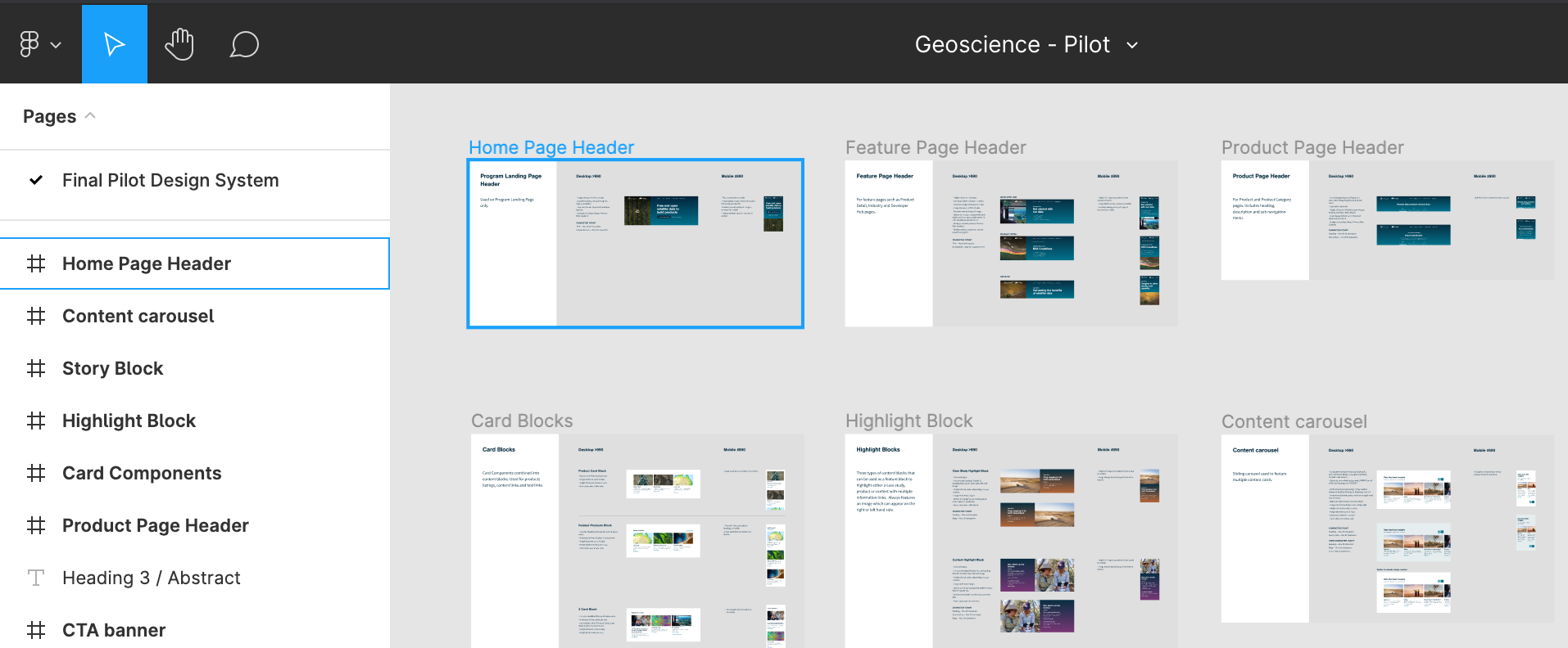 Geoscience Australia Figma Design System for Pilot Project