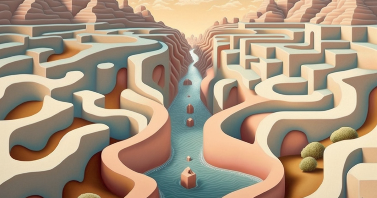 River flowing through a maze v21