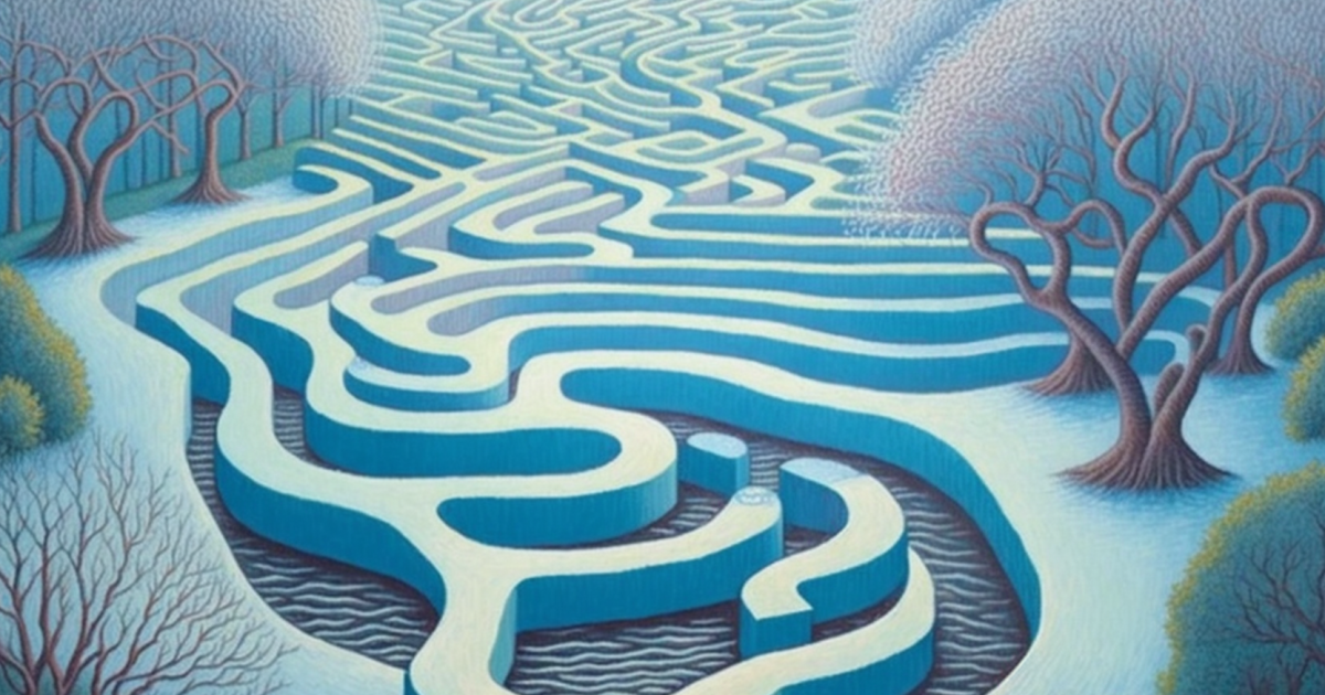 River flowing through a maze v22